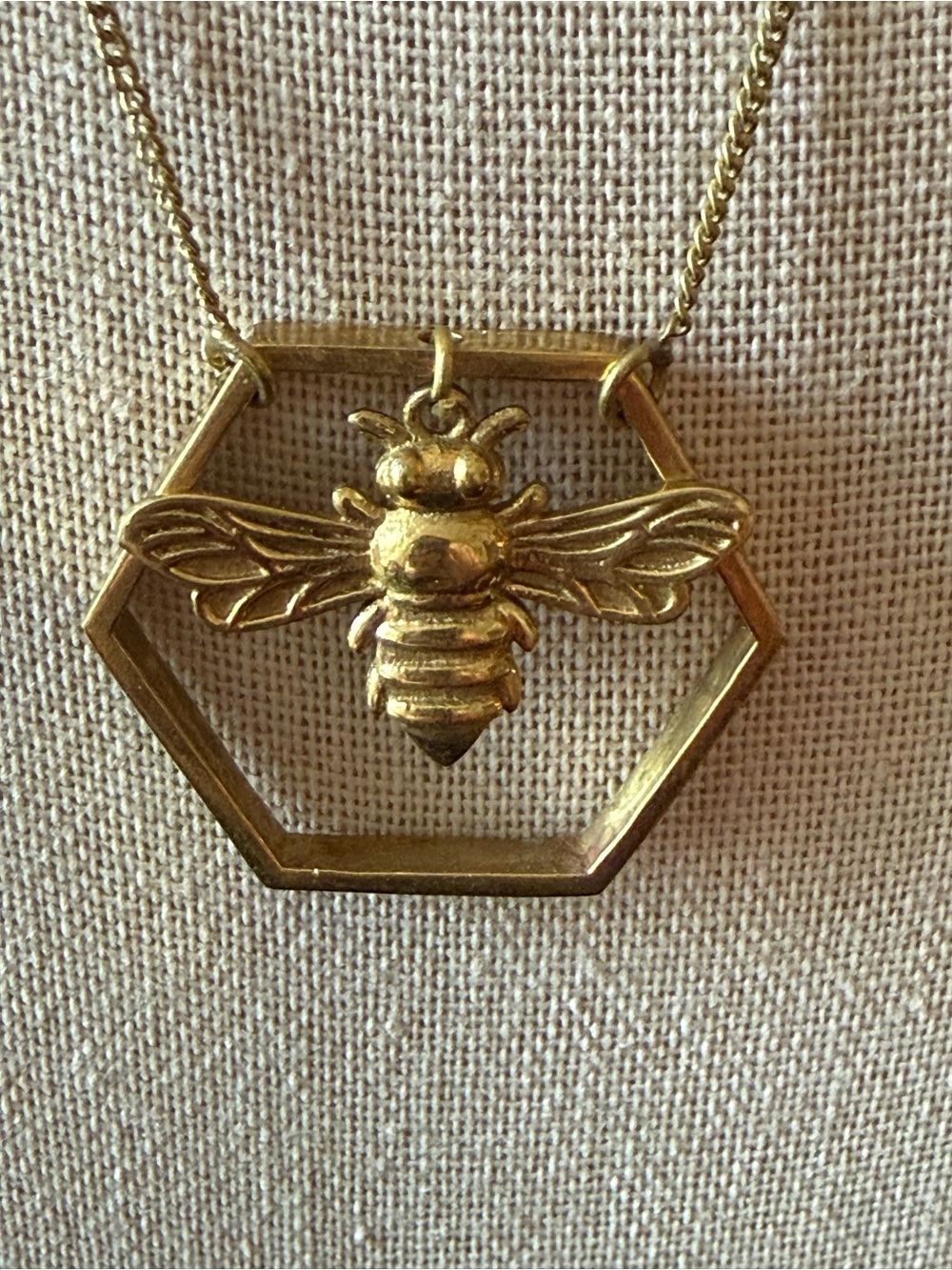 Gold Tone Bee Pendant Necklace - Women's Jewelry